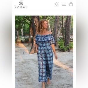Anthropologie Kopal NWOT Suzani Off the Shoulder Jumpsuit/Romper size M